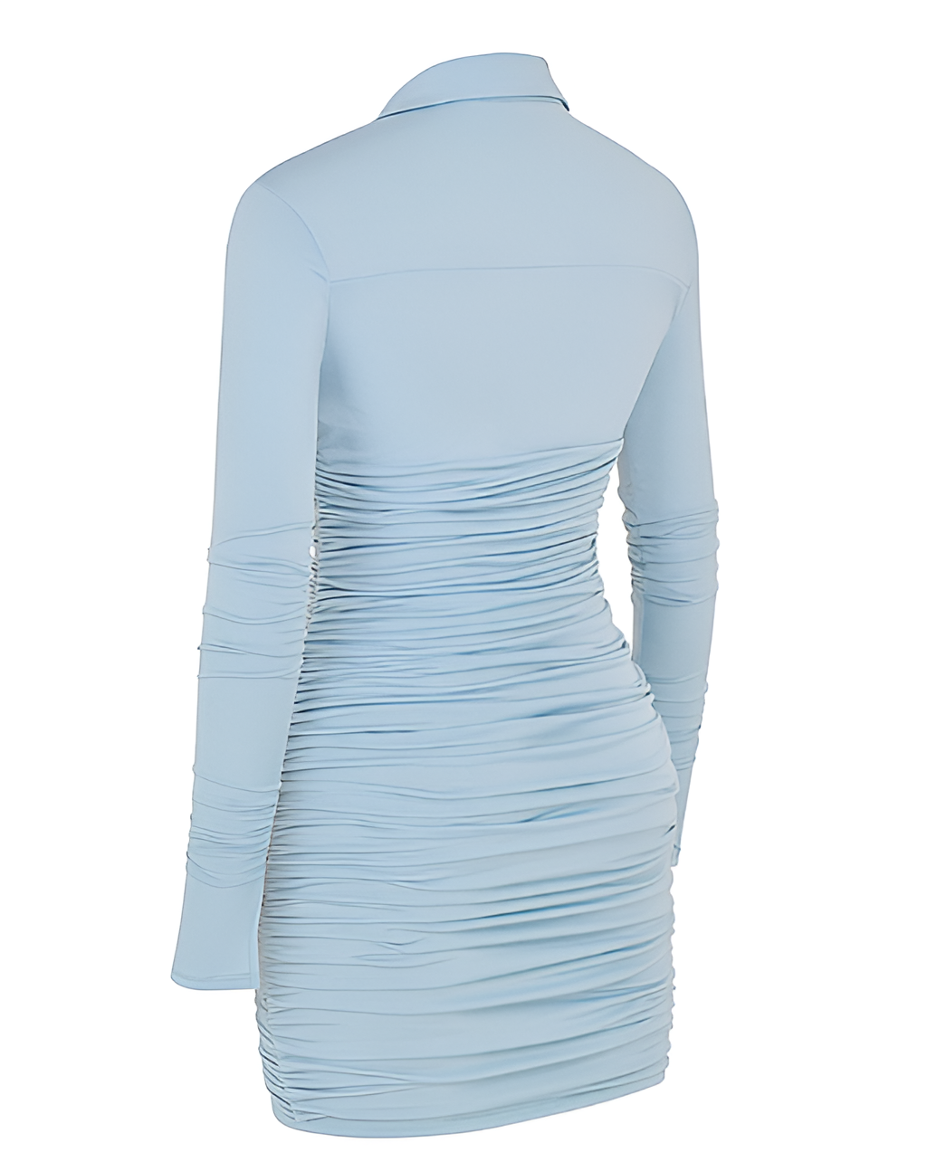 Bright Aurora Light Blue Asymmetric Jersey Mini Dress