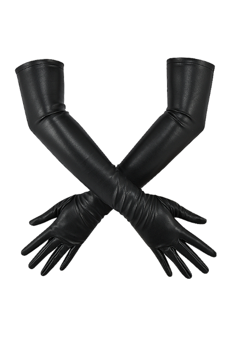 Elegance Noir Vegan Leather Gloves